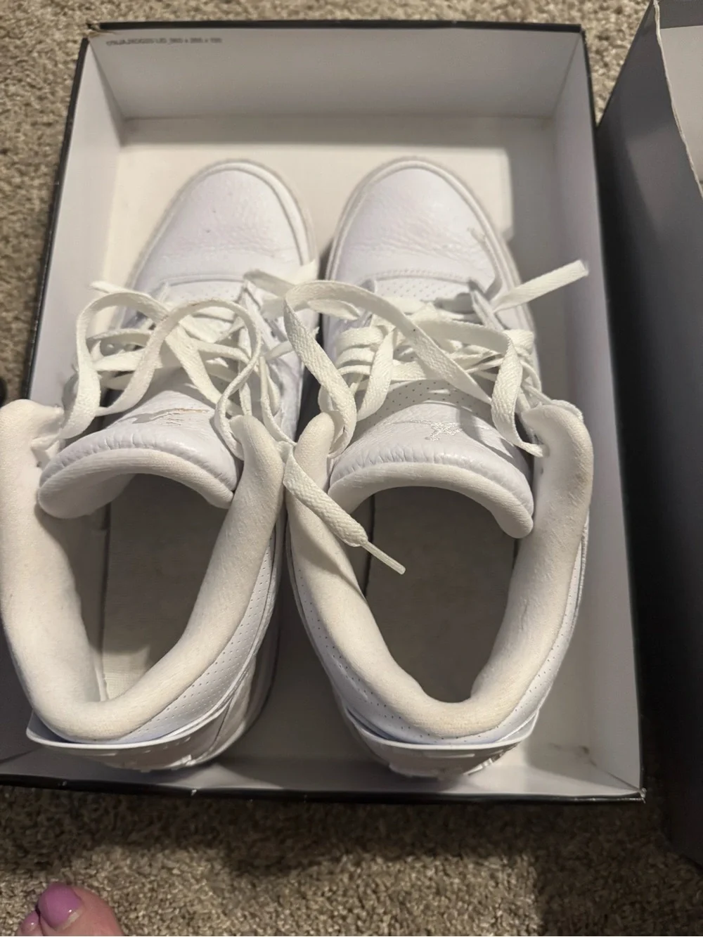 Air Jordan 3 pure white Retro Sneaker size 12